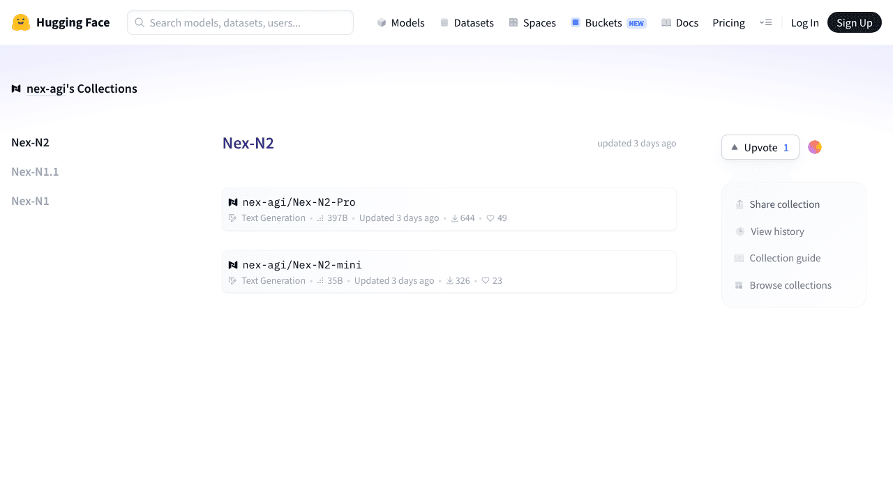 Nex-N2 website screenshot