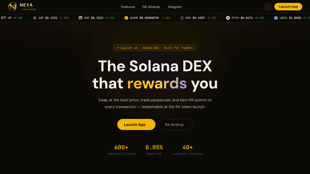 NEXA EXCHANGE website screenshot