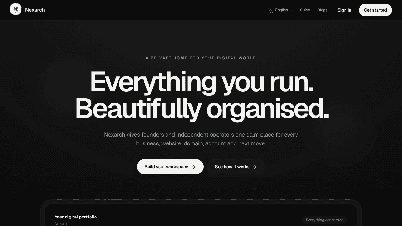 Nexarch website screenshot