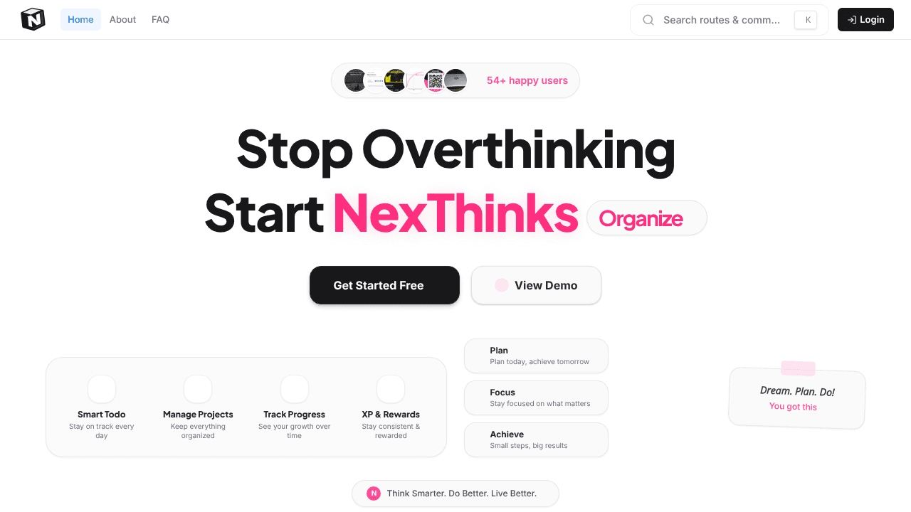 NexThinks website screenshot