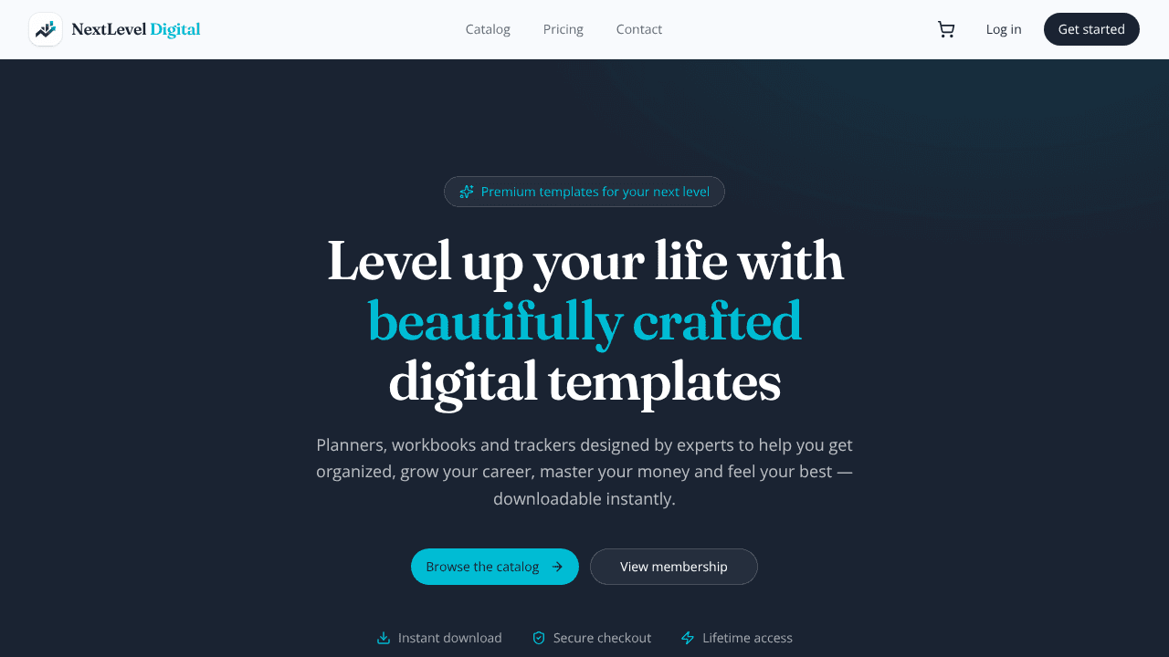 NextLevel Digital Store website screenshot