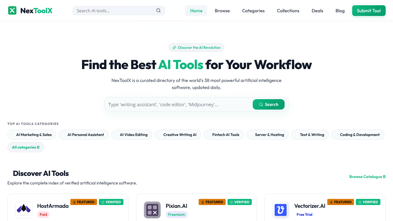 NexToolX website screenshot