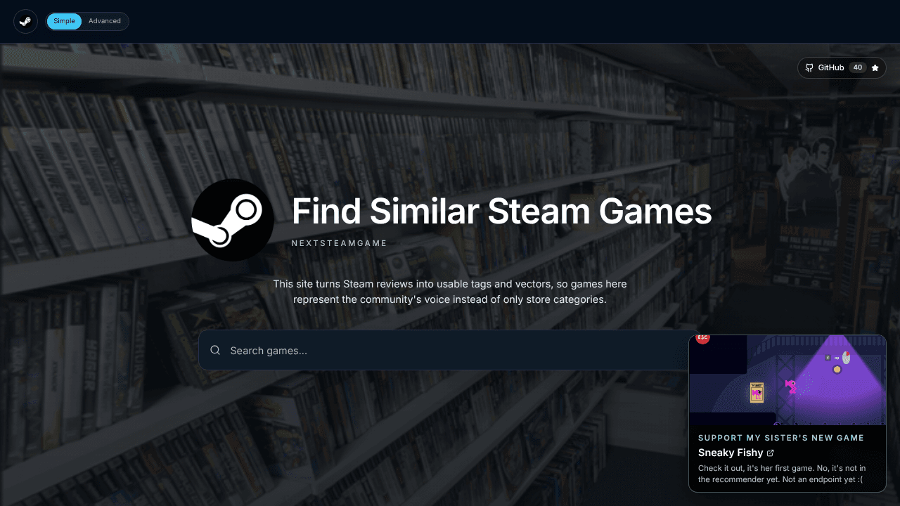 NextSteamGame website screenshot
