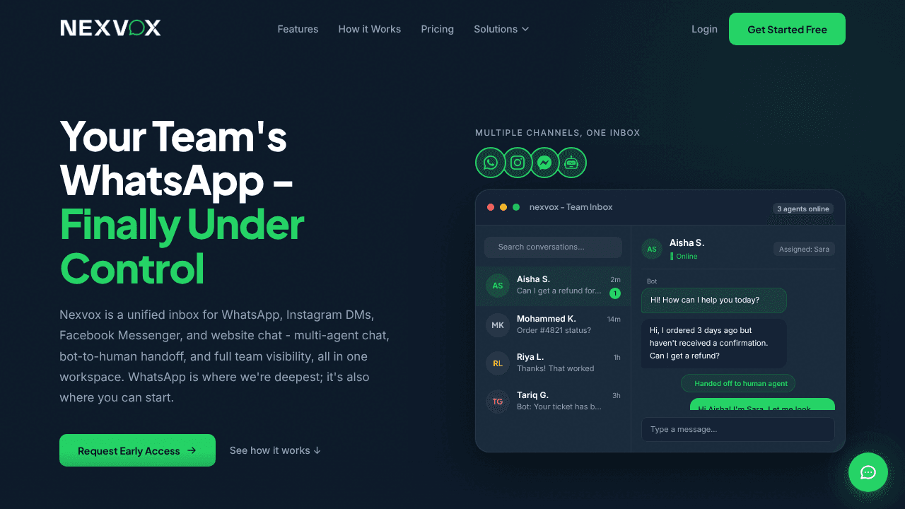 Nexvox website screenshot