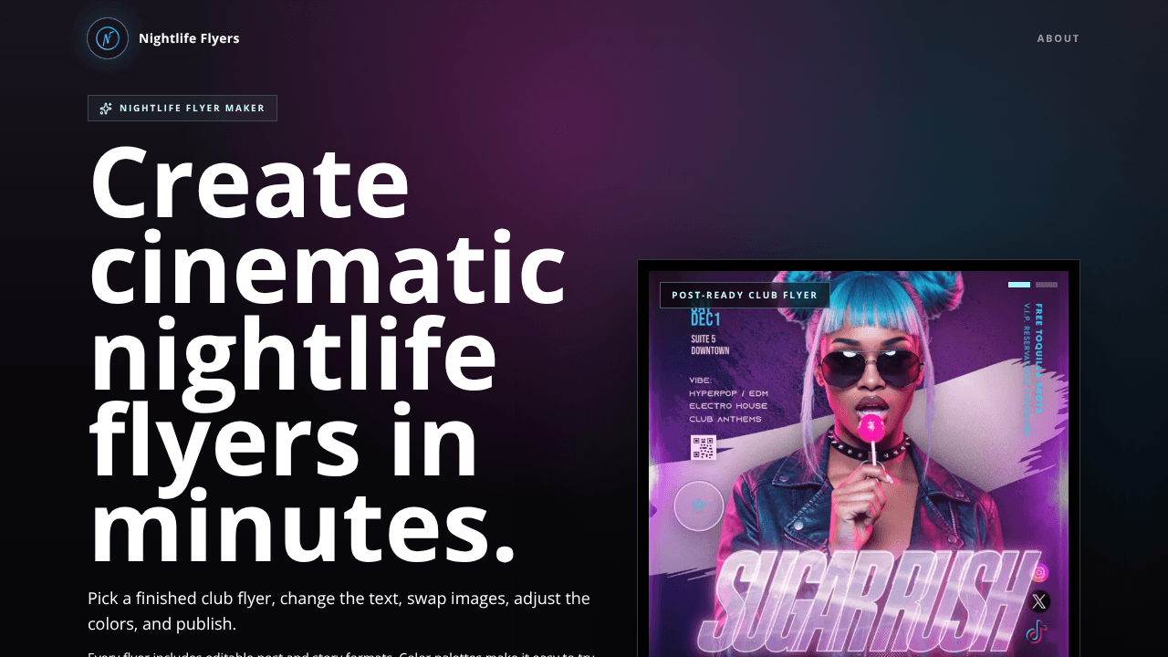 Nightlife Flyers website screenshot