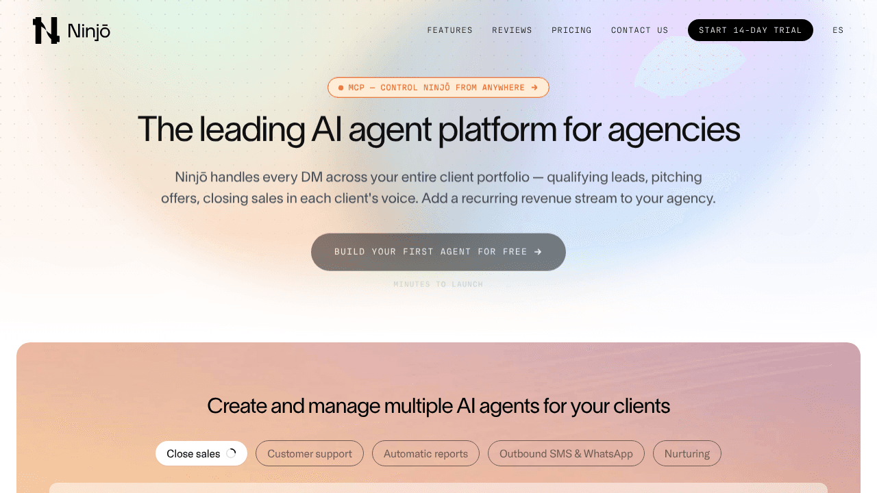 Ninjō AI website screenshot