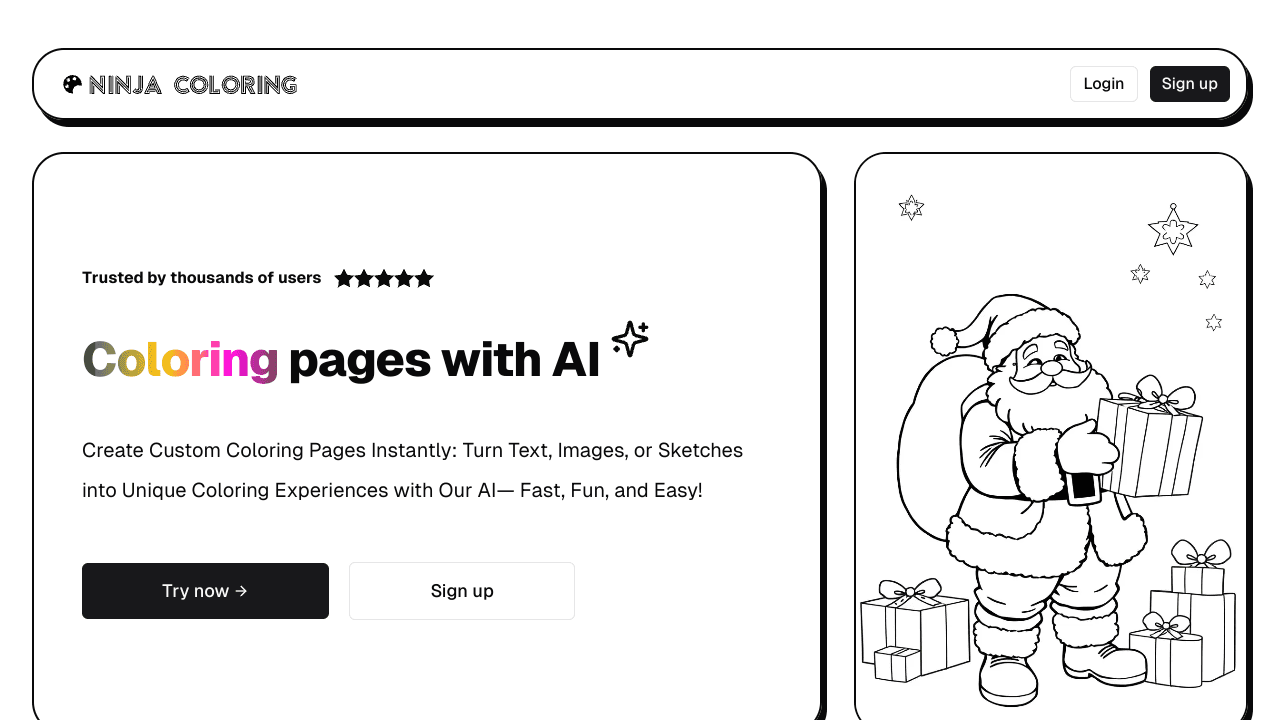NinjaColoring - AI Coloring Pages
