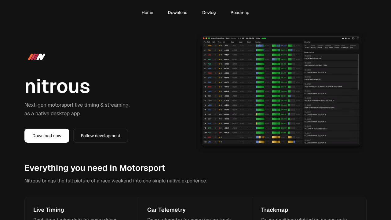 Nitrous website screenshot