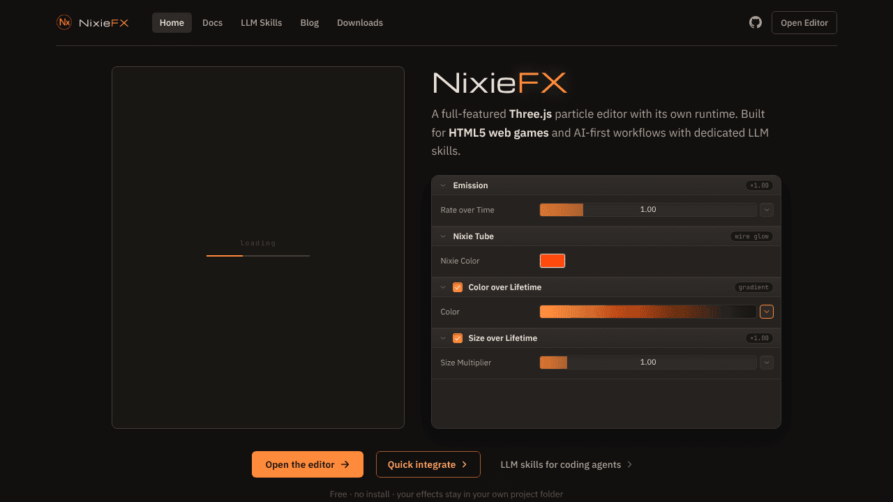 NixieFX website screenshot