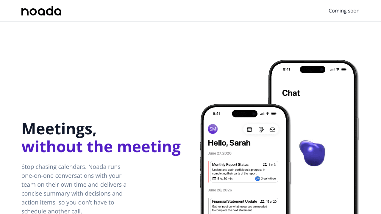 Noada website screenshot
