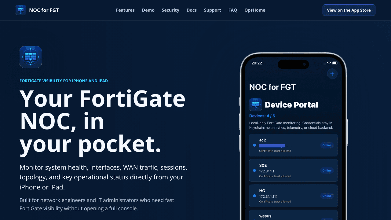 NOC for FGT website screenshot