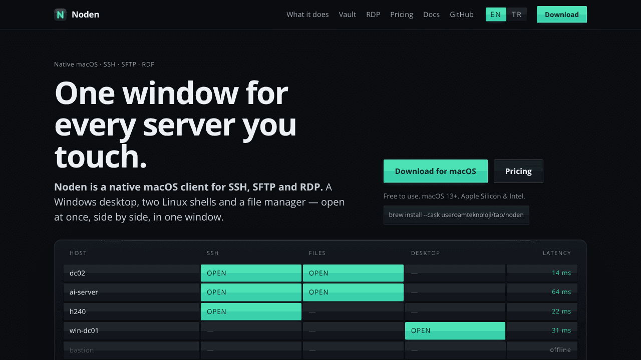 Noden website screenshot