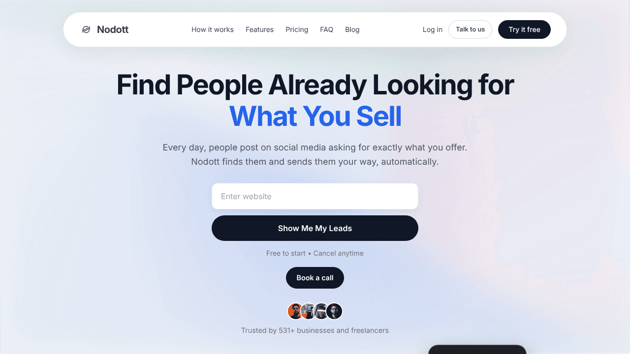 Nodott website screenshot