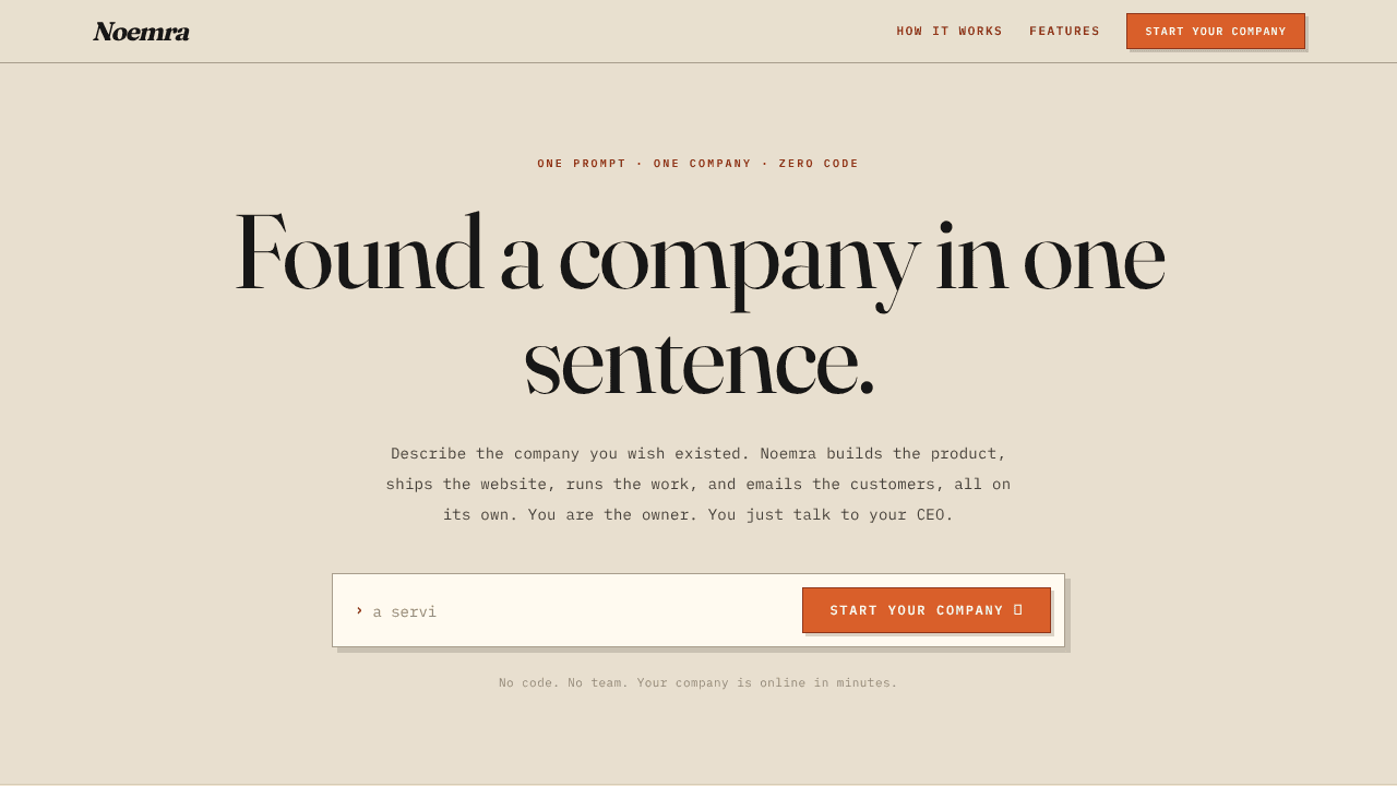 Noemra website screenshot