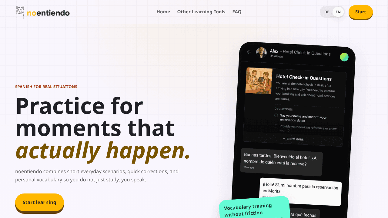 noentiendo website screenshot