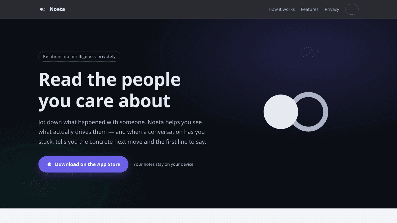 Noeta website screenshot