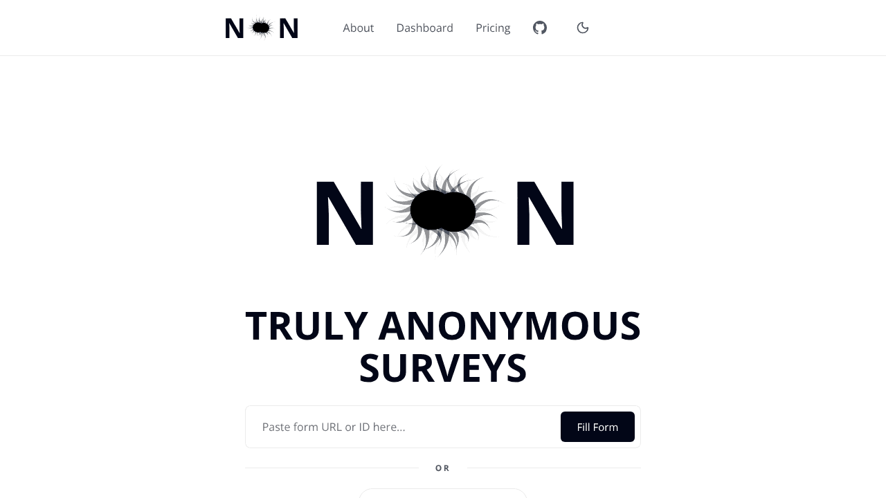 Noon: Truly Anonymous Forms website screenshot