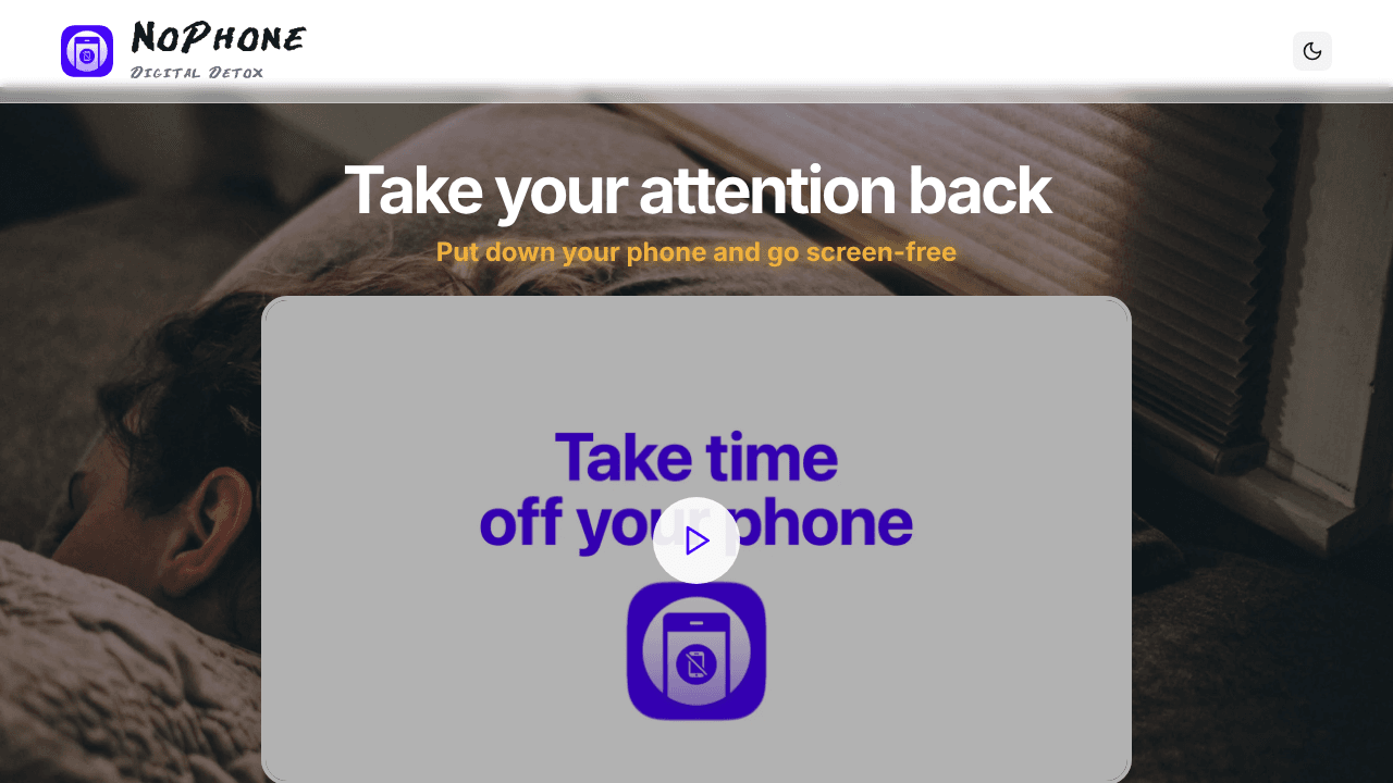 NoPhone - micro dosed digital detox website screenshot