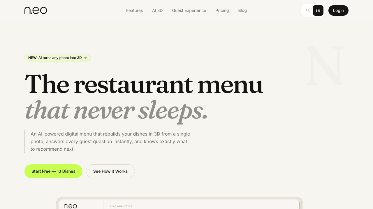 Nora Neo website screenshot