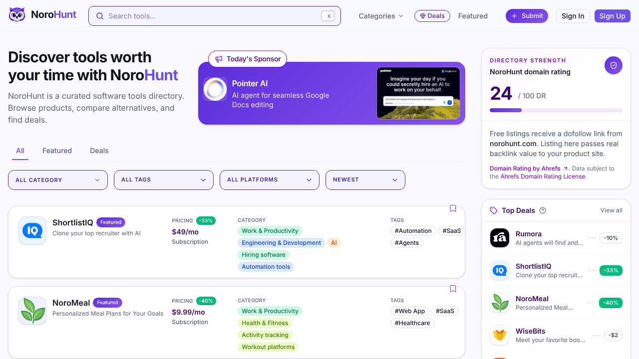 NoroHunt website screenshot
