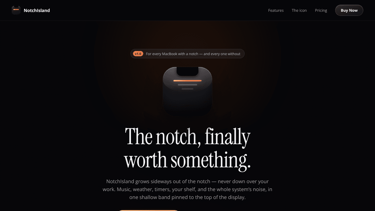 NotchIsland website screenshot