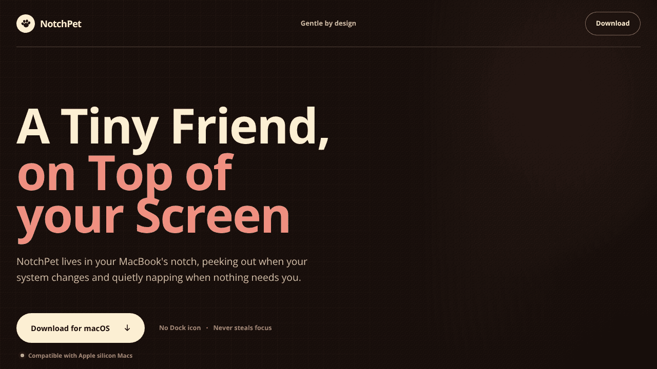 NotchPet website screenshot