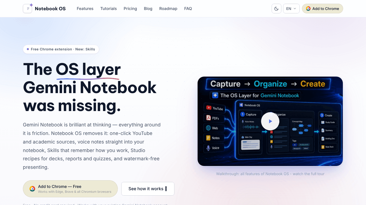 Notebook OS website screenshot