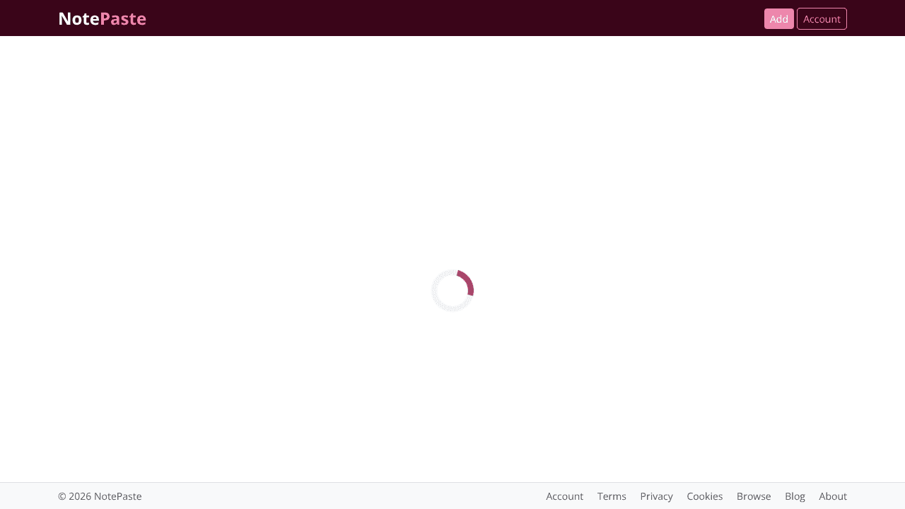 NotePaste website screenshot