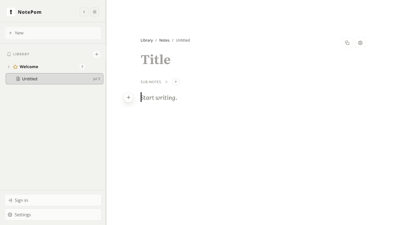 NotePom website screenshot
