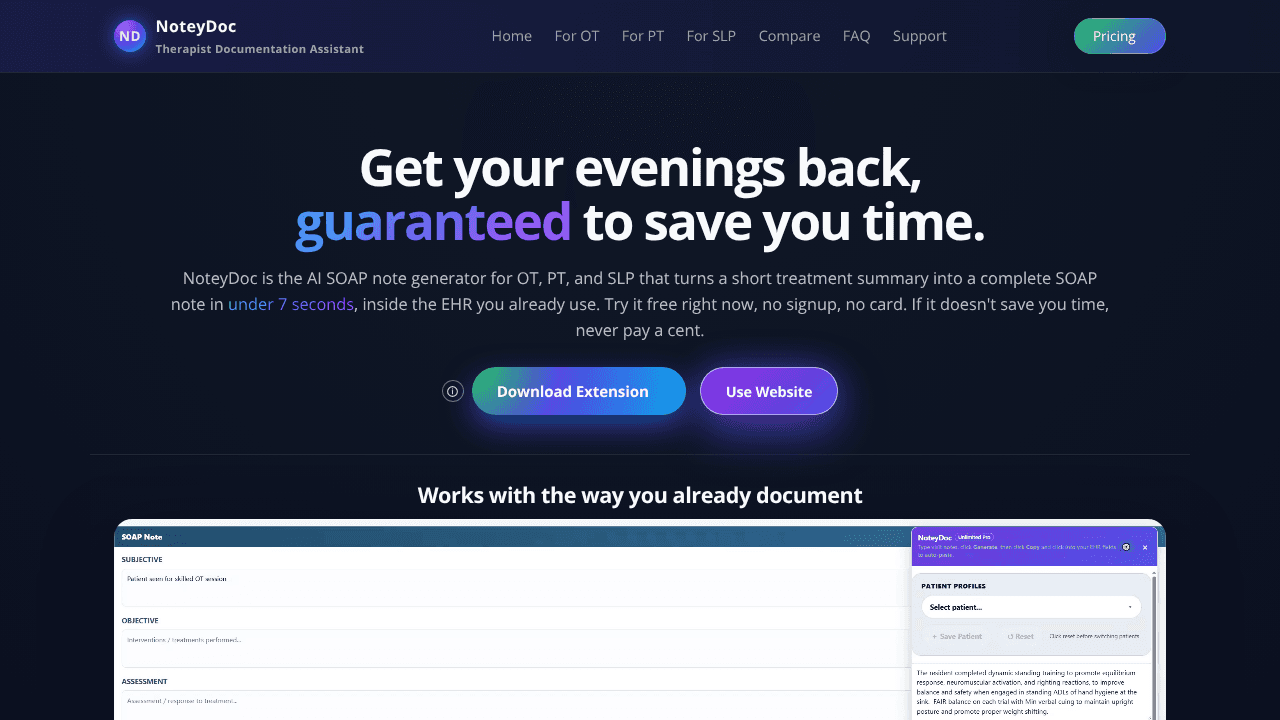 NoteyDoc website screenshot