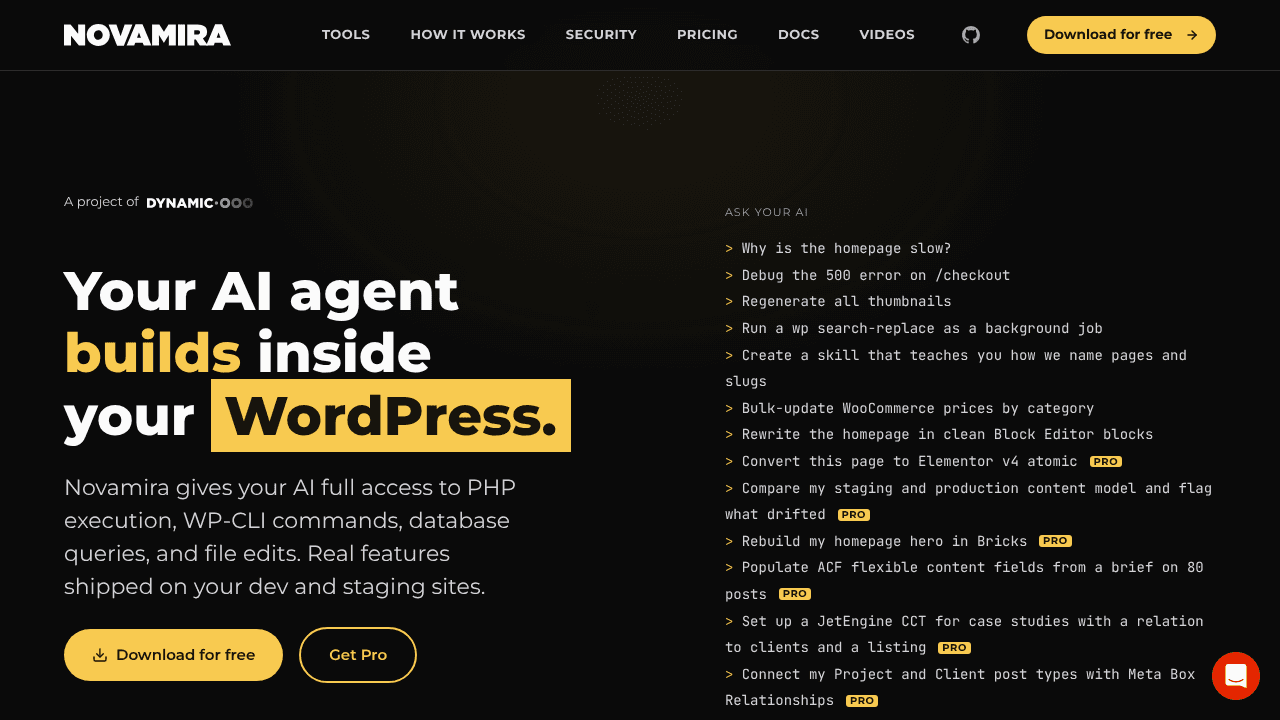 Novamira website screenshot