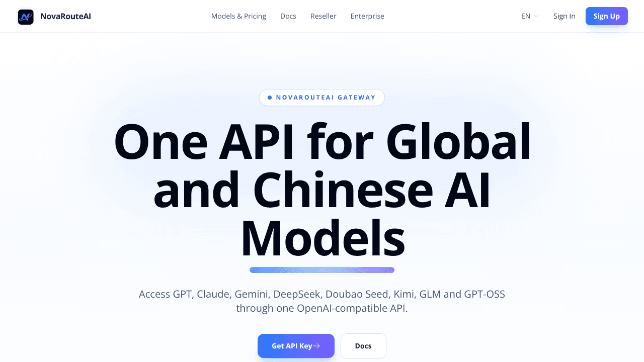 NovaRoute AI website screenshot