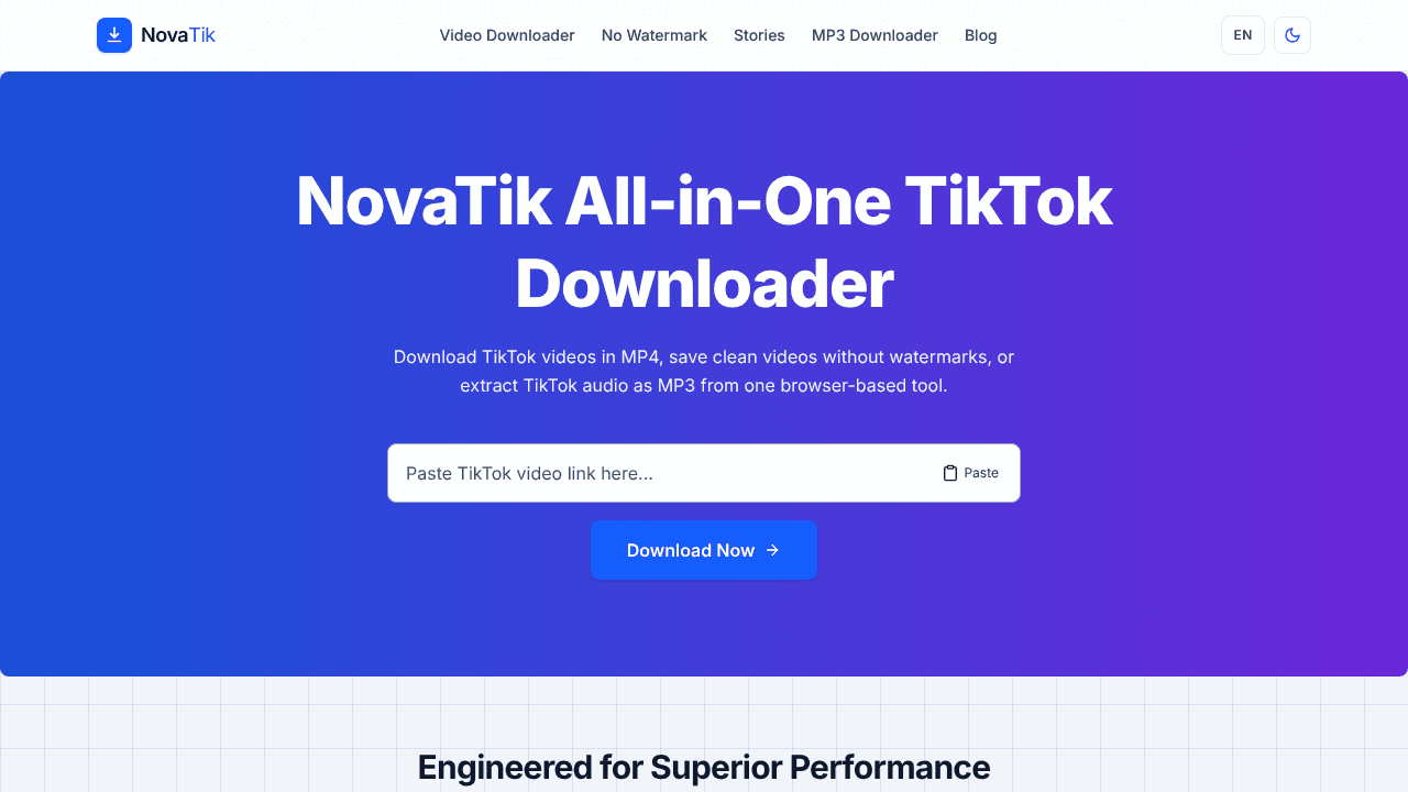 NovaTik website screenshot