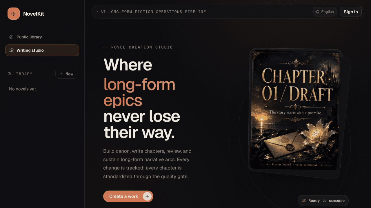 NovelKit website screenshot