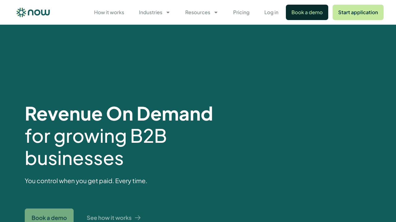 Now website screenshot