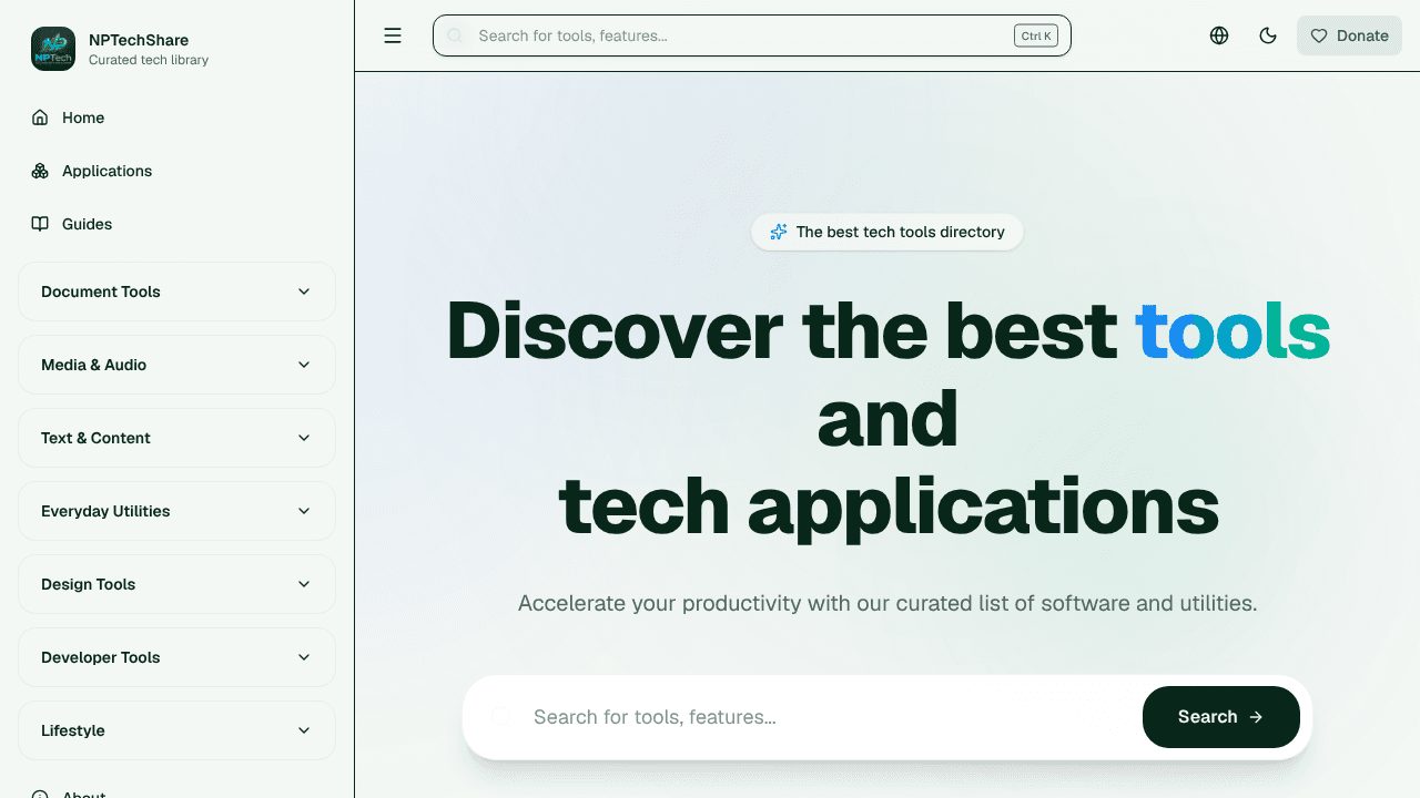 NPTechShare website screenshot