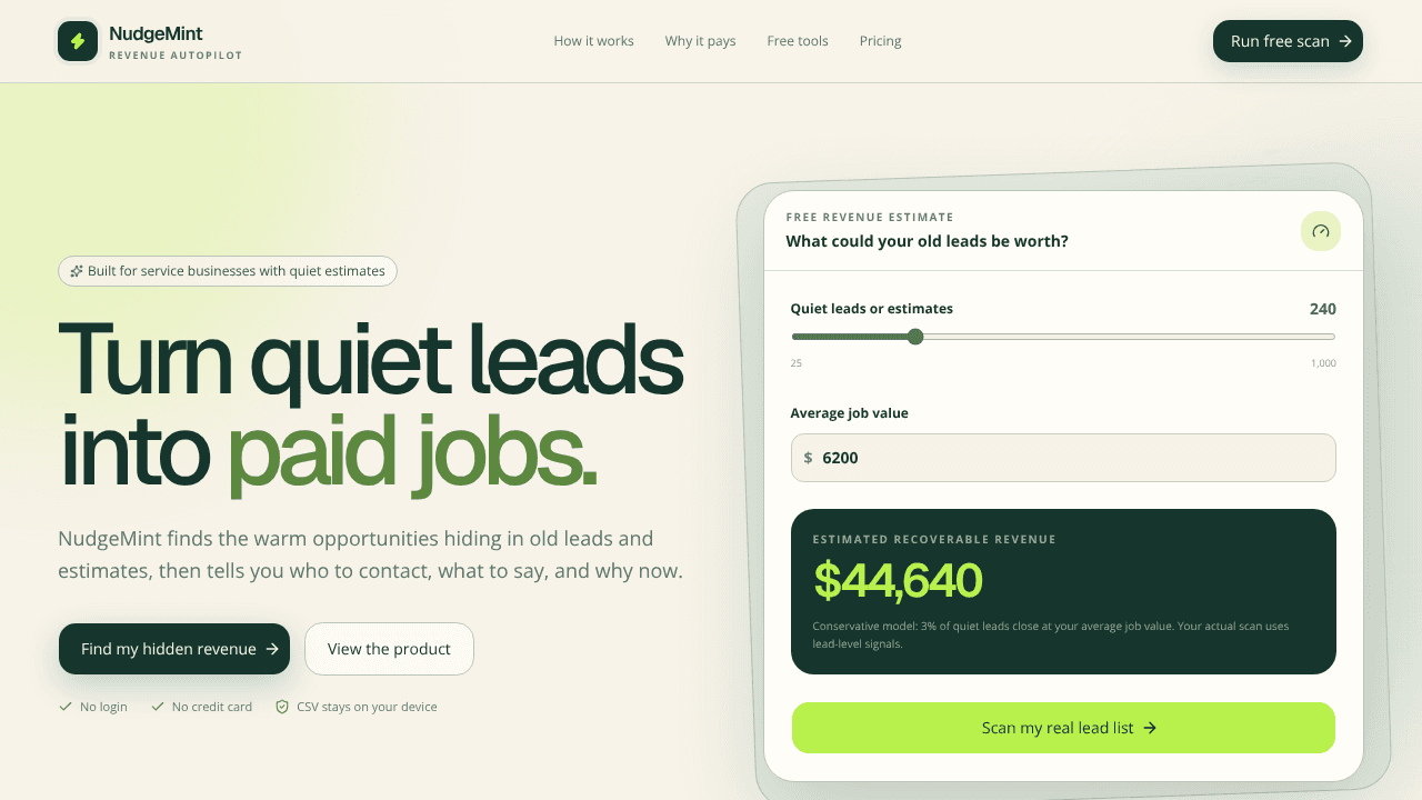 NudgeMint website screenshot