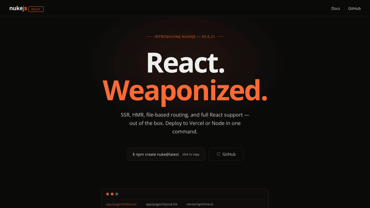 NukeJS website screenshot
