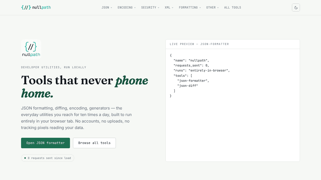 nullpath.site website screenshot