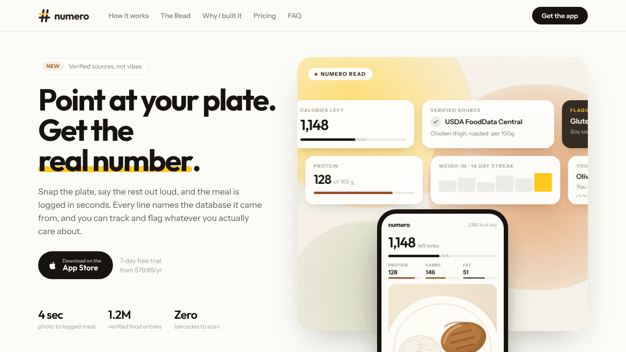 Numero website screenshot