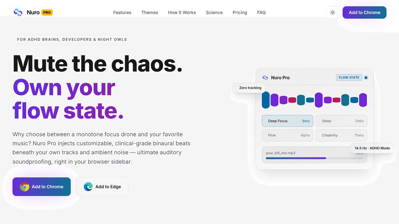 Nuro Pro website screenshot