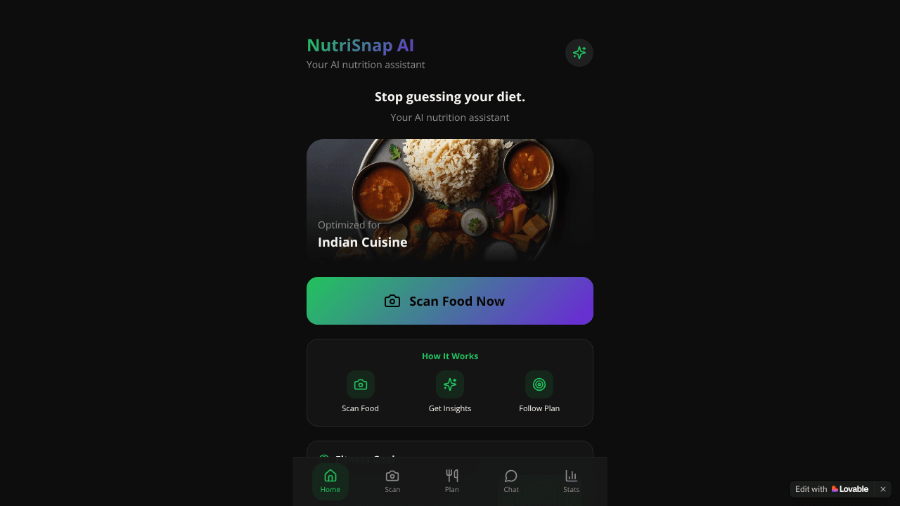 Nutrisnap Ai website screenshot