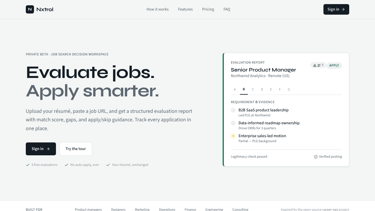 Nxtrol website screenshot
