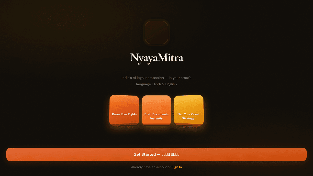 NyayaMitra website screenshot