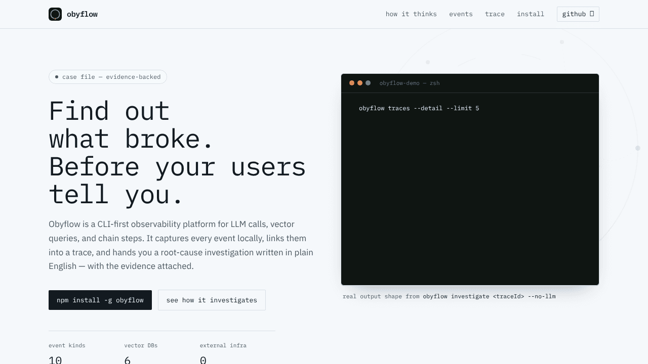 Obyflow website screenshot