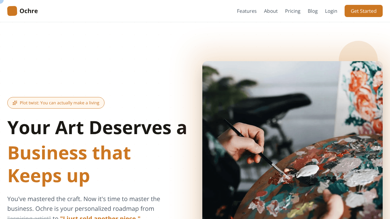 Ochre — Grow Your Creative Business website screenshot