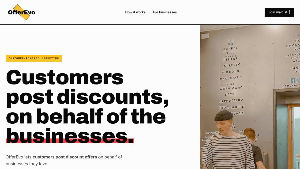 OfferEvo website screenshot