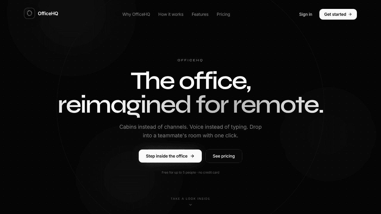 OfficeHQ website screenshot