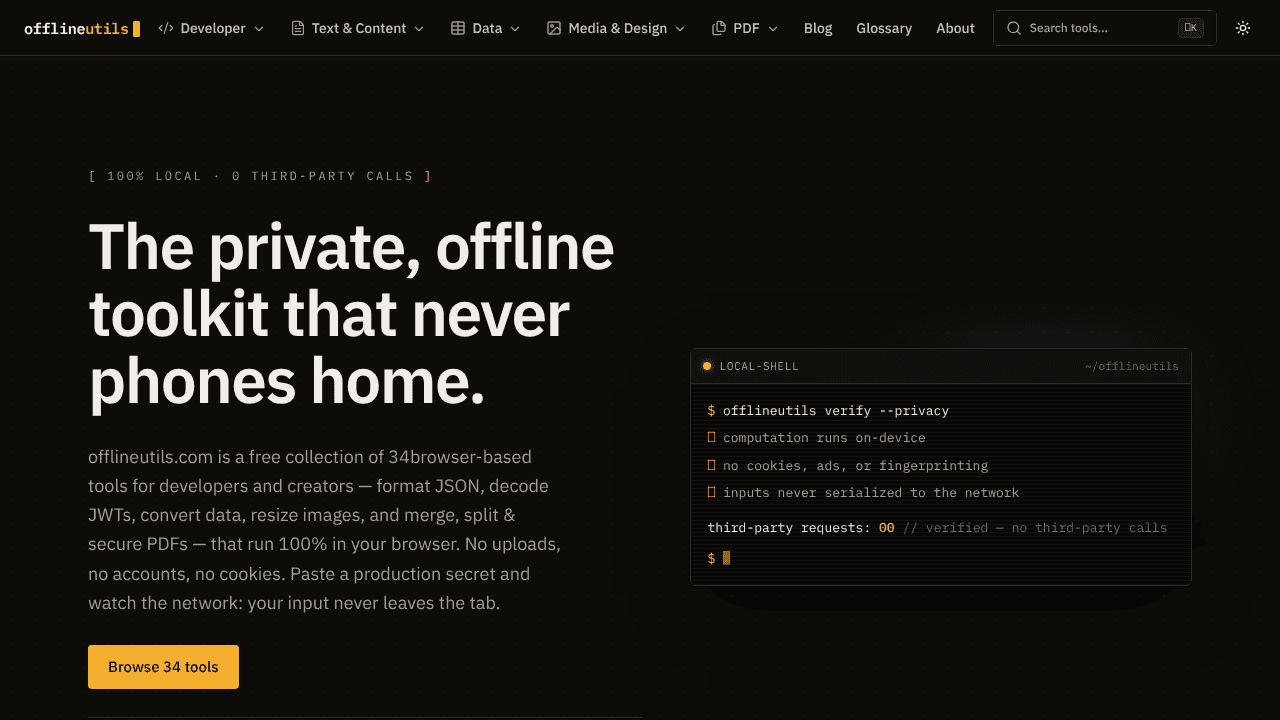 offlineutils.com website screenshot