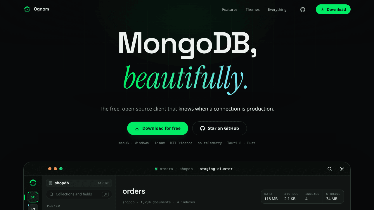 Ognom website screenshot